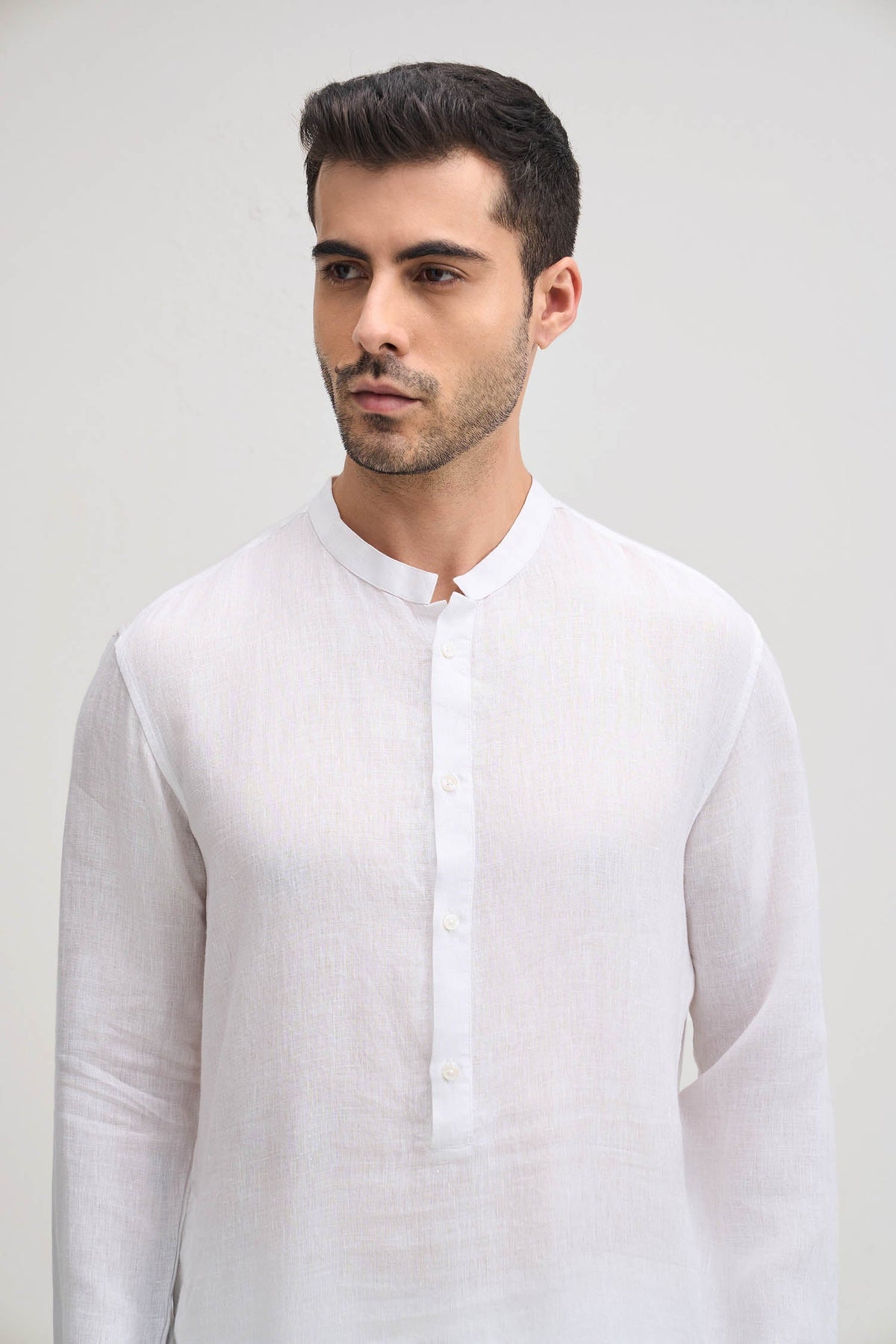 Irish Linen Kurta - White