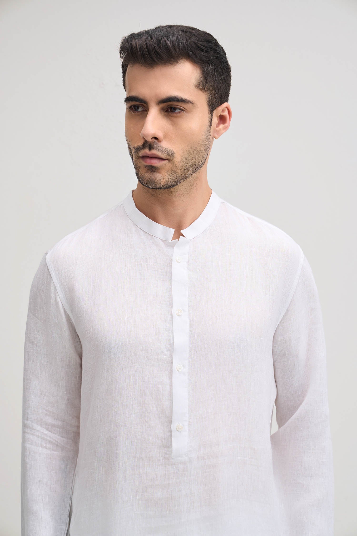 Irish Linen Kurta - White