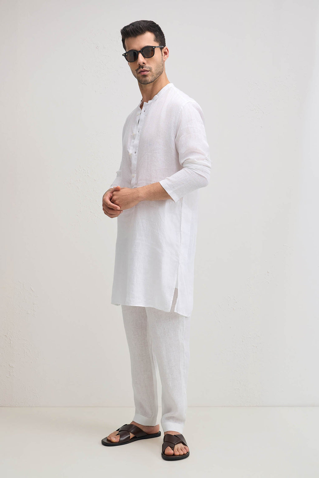 Irish Linen Kurta - White
