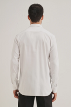 Lips - Hand Embroidered Designer Shirt - White