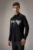 Bikini - Hand Embroidered Designer Shirt - Black