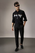 Bikini - Hand Embroidered Designer Shirt - Black