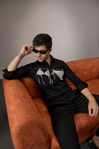 Bikini - Hand Embroidered Designer Shirt - Black