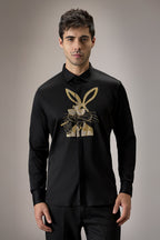 Bugs Bunny - Hand Embroidered Designer Shirt - Black