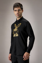 Bugs Bunny - Hand Embroidered Designer Shirt - Black