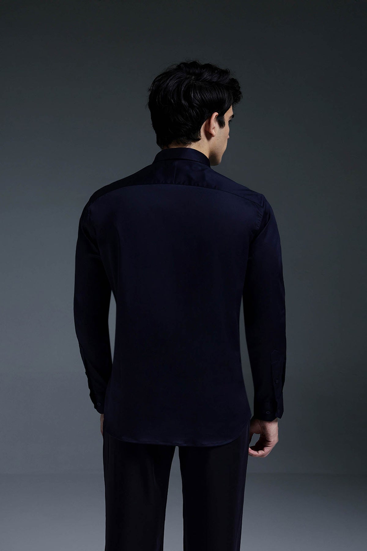 Gini(Bull) - Hand Embroidered Designer Shirt - Navy