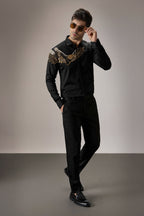 Eagle - Hand Embroidered Designer Shirt - Black
