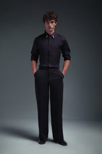 Zeya (Rhinestone) - Hand Embroidered Designer Shirt - Black