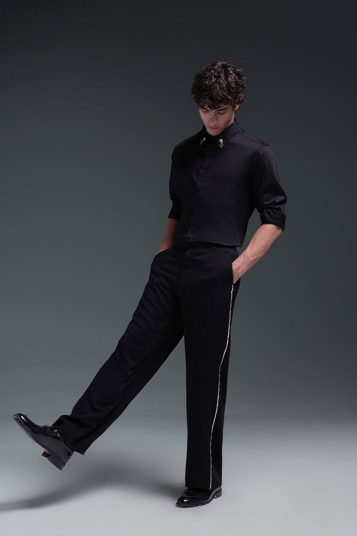 Glisten(Rhinestones) - Hand Embroidered Designer Trouser