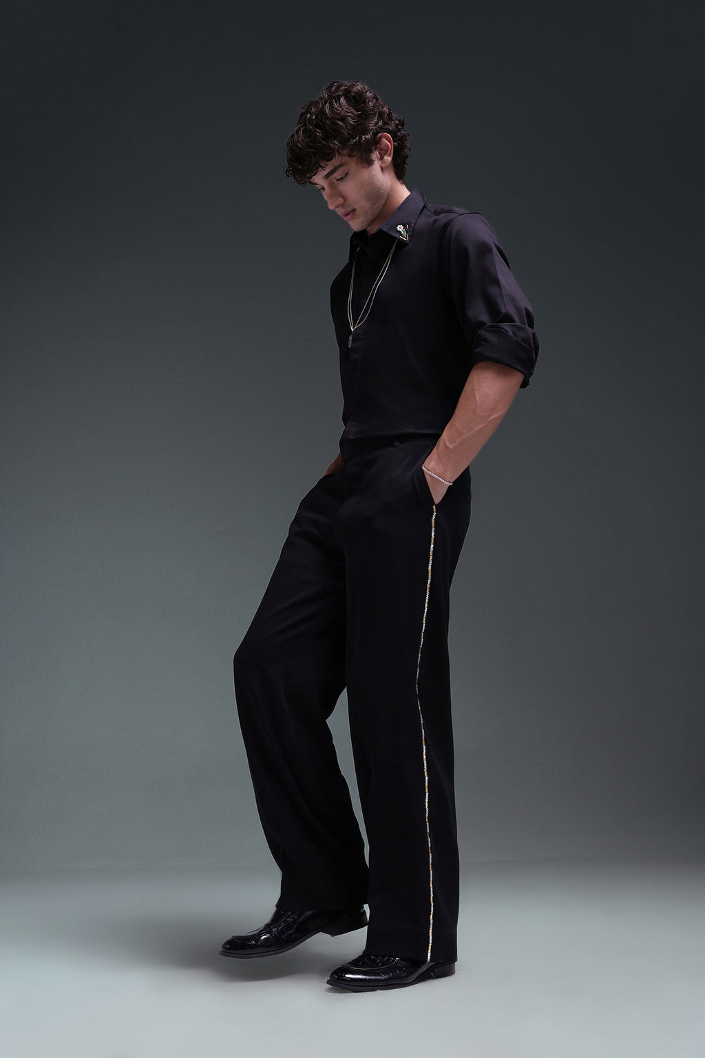 Glisten(Rhinestones) - Hand Embroidered Designer Trouser