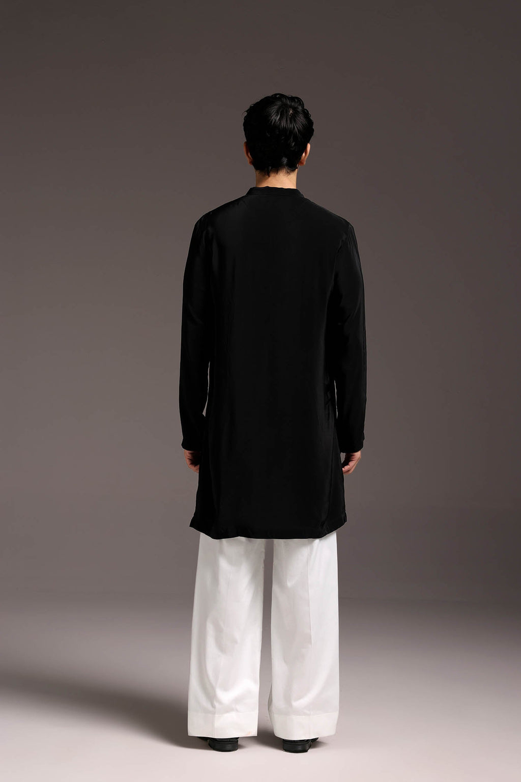Ambi (Paisley) - Hand Embroidered Designer Kurta - Black