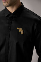 Cupid - Hand Embroidered Designer Shirt - Black