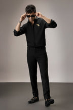 Cupid - Hand Embroidered Designer Shirt - Black