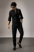 Cupid - Hand Embroidered Designer Shirt - Black