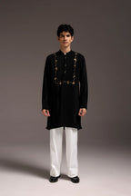 Pollen - Hand Embroidered Designer Kurta - Black