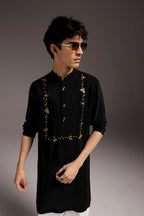 Pollen - Hand Embroidered Designer Kurta - Black