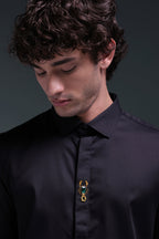 Scourge(Scorpion) - Hand Embroidered Designer Shirt - Black