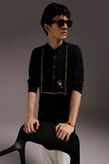 Jagged(Scorpion) - Hand Embroidered Designer Kurta - Black