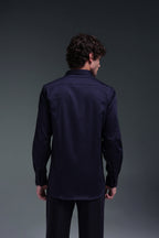 Leo(Lion) - Hand Embroidered Designer Shirt - Navy