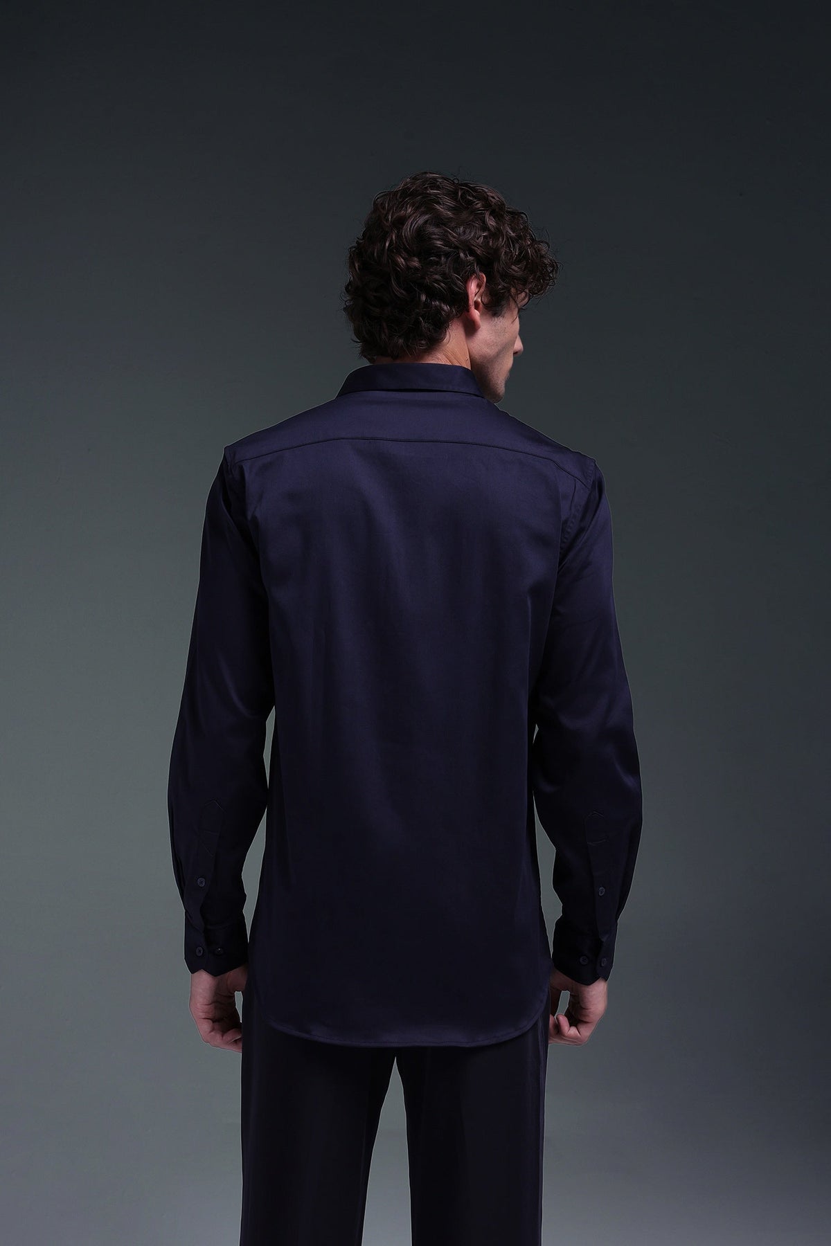 Leo(Lion) - Hand Embroidered Designer Shirt - Navy