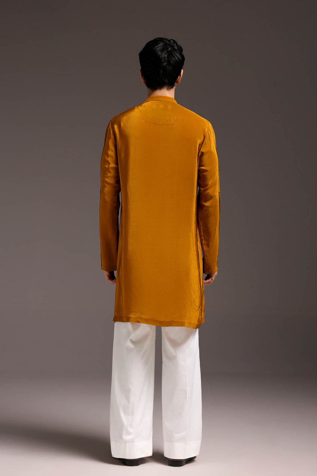 Ochre - Hand Embroidered Designer Kurta - Mustard