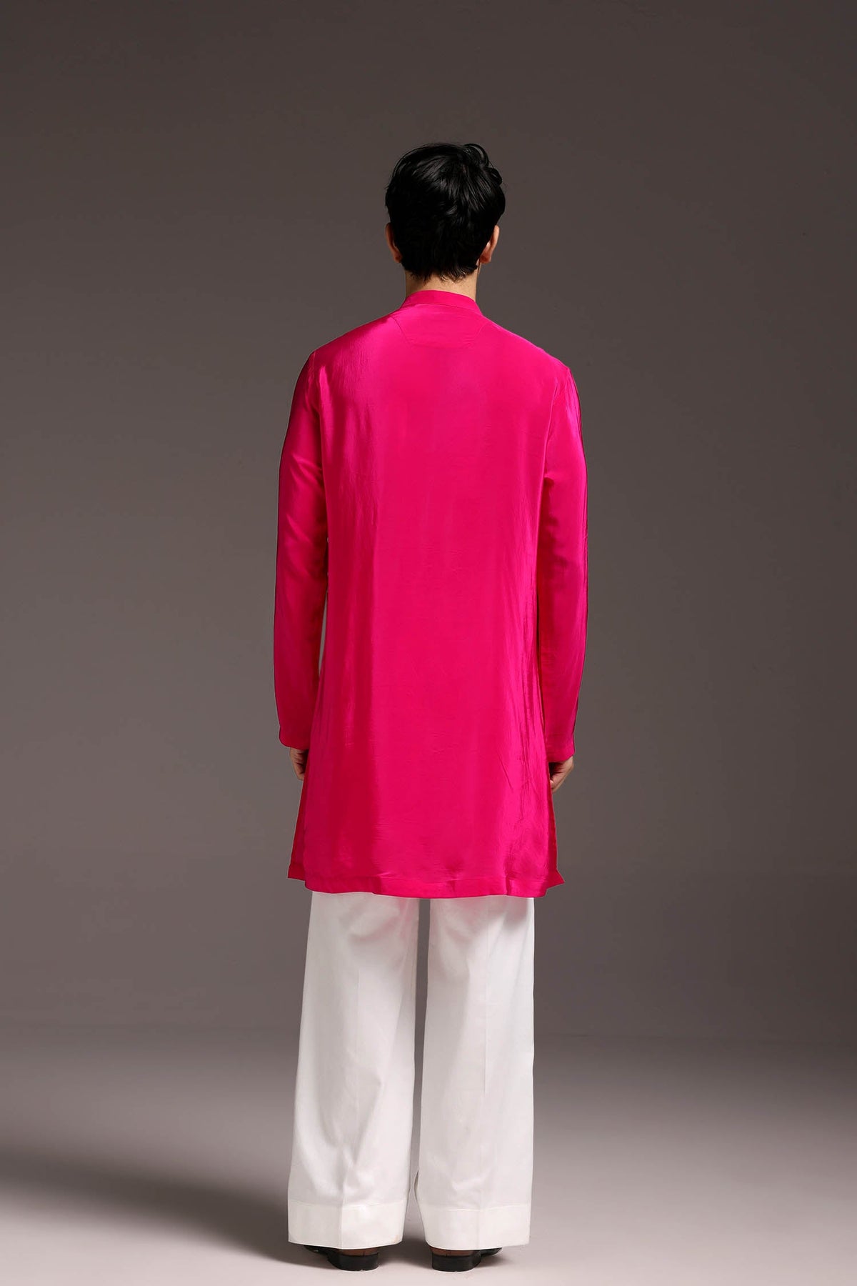 Preen(Parrot) - Hand Embroidered Designer Kurta - Hot Pink