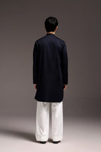 Tusk - Hand Embroidered Designer Kurta - Navy