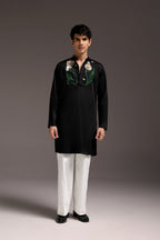 Gardenia - Hand Embroidered Designer Kurta - Black