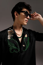 Gardenia - Hand Embroidered Designer Kurta - Black