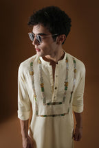 Sequins and Coin Hand Embroidered Designer Kurta - Ivory