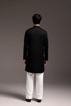 Nandi(Bull) - Hand Embroidered Designer Kurta - Black
