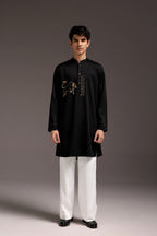 Nandi(Bull) - Hand Embroidered Designer Kurta - Black