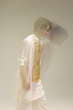Ivory Lumpi - Hand Embroidered Designer Kurta - Ivory