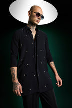 Timber Hand Embroidered Designer Kurta Set - Navy