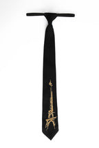Eiffel Tower- Hand Embroidered Designer Tie