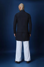 Solstice Hand Embroidered Bundi Set - Navy