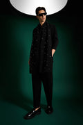 Flecked Hand Embroidered Designer Shawl Set With Kurta And Pant
