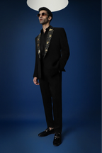 Nova Hand Embroidered Tuxedo - Black