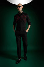 Flames- Hand Embroidered Designer Shirt