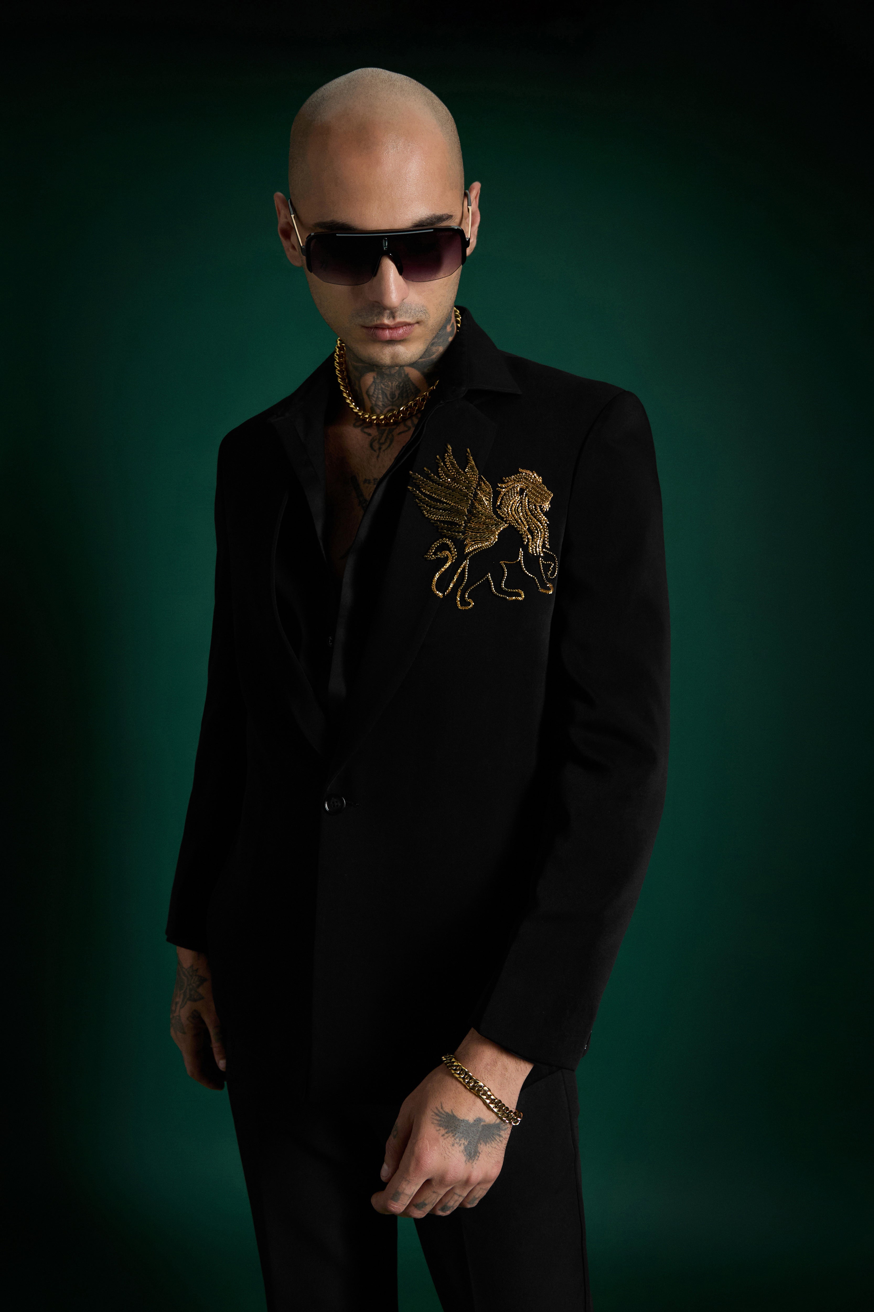 Still Crown (LION) - Hand Embroidered Designer Tuxedo