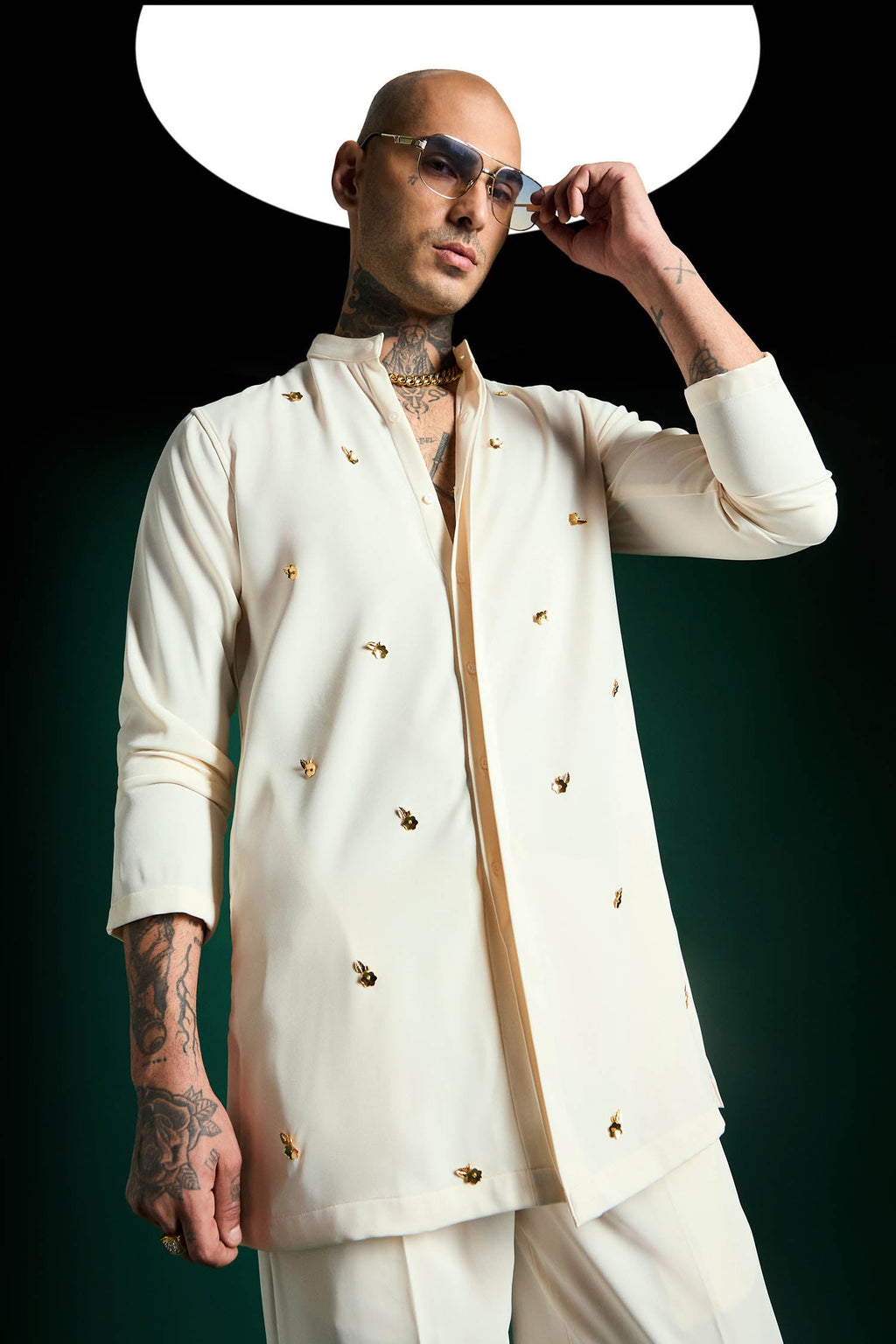 Relic Hand Embroidered Designer Kurta Set - Ivory