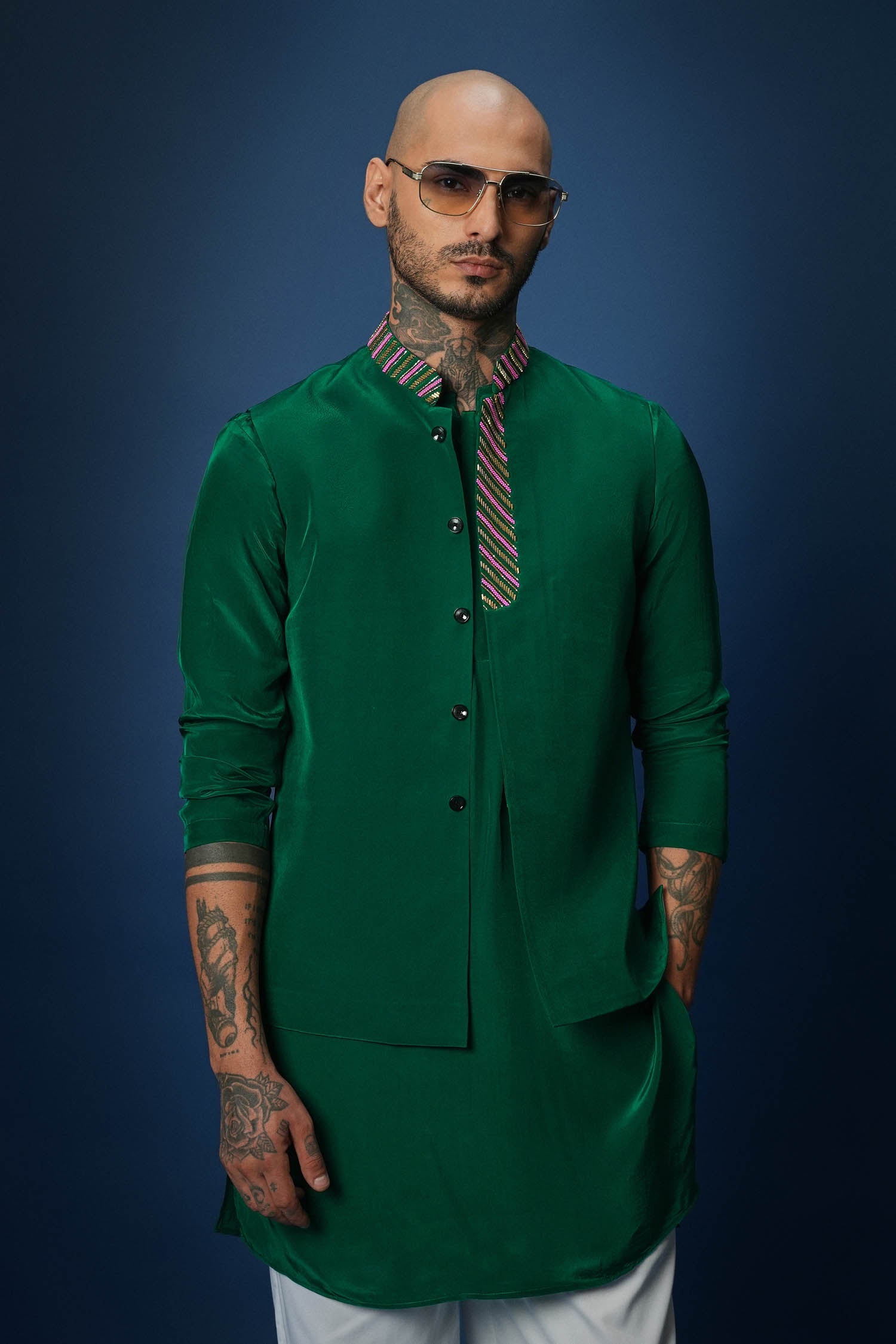Green Bundi Kurta