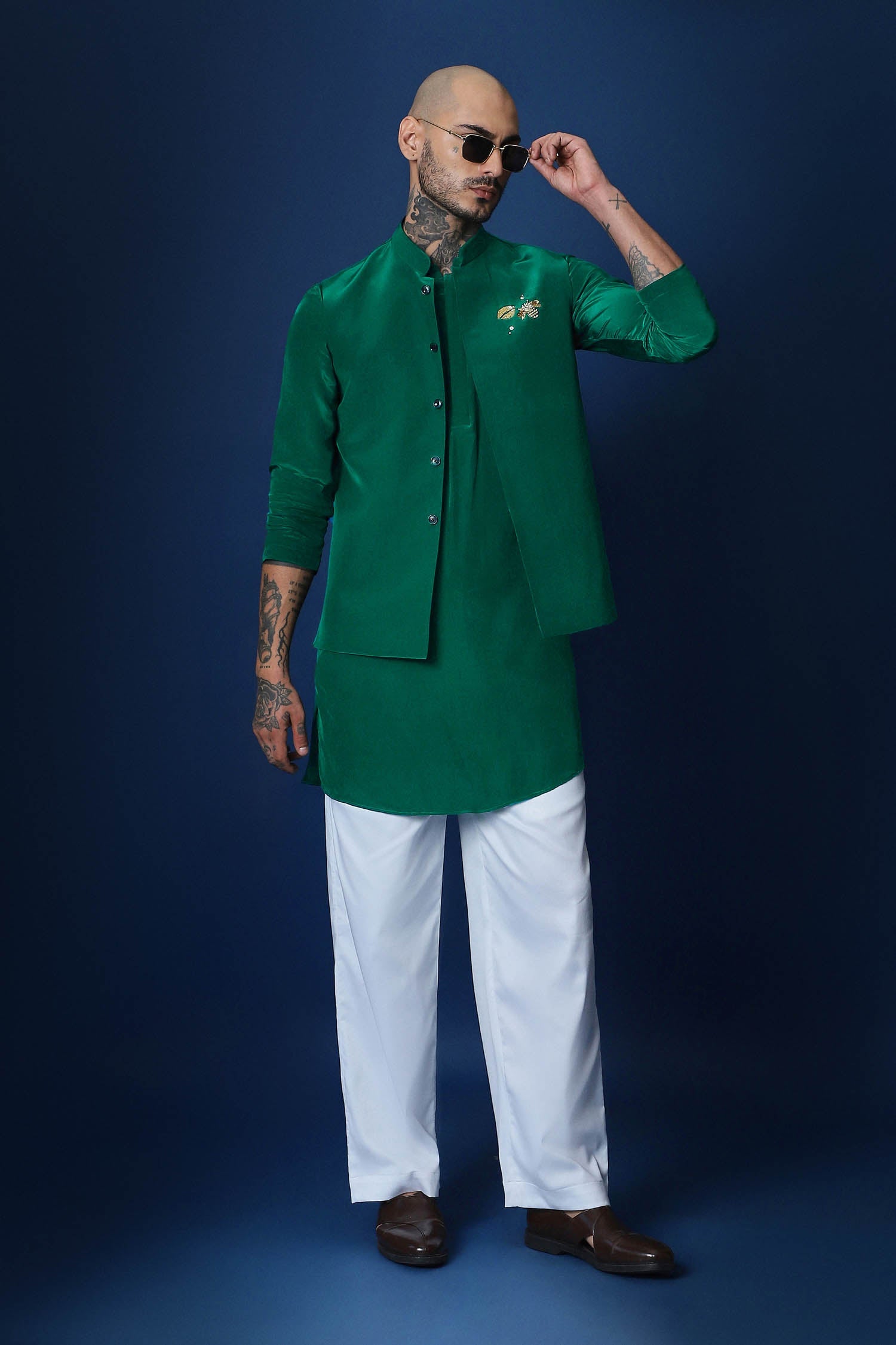 Bee Kiss Bundi Kurta - Green