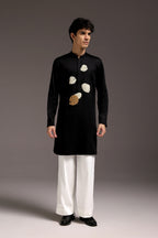 Pearl Pod - Hand Embroidered Designer Kurta - Black