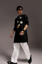 Pearl Pod - Hand Embroidered Designer Kurta - Black