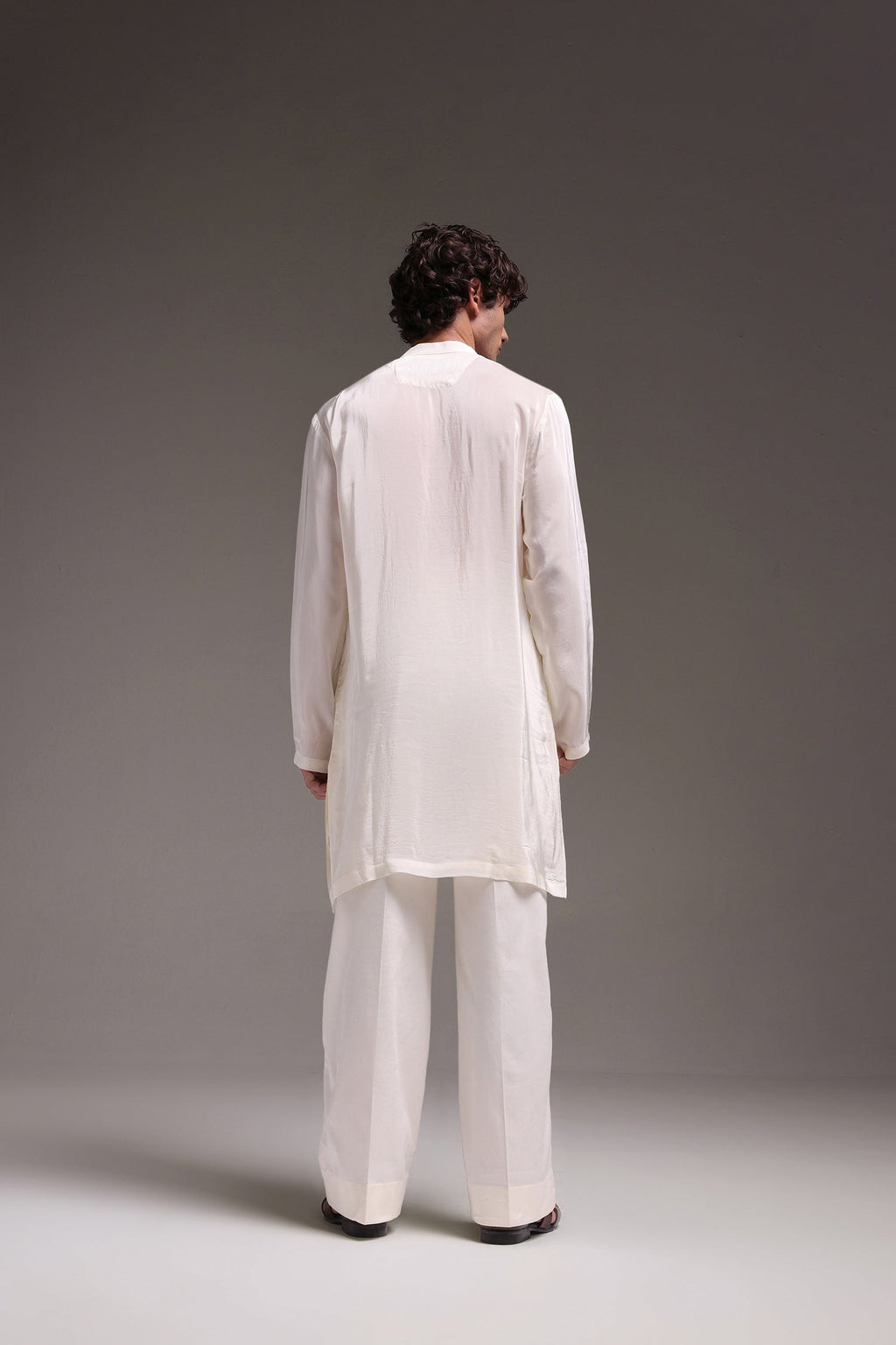 Ambi (Paisley) - Hand Embroidered Designer Kurta - Ivory