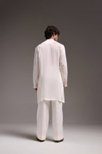 Ambi (Paisley) - Hand Embroidered Designer Kurta - Ivory