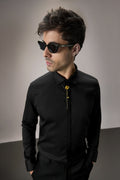 Floret - Hand Embroidered Designer Shirt - Black