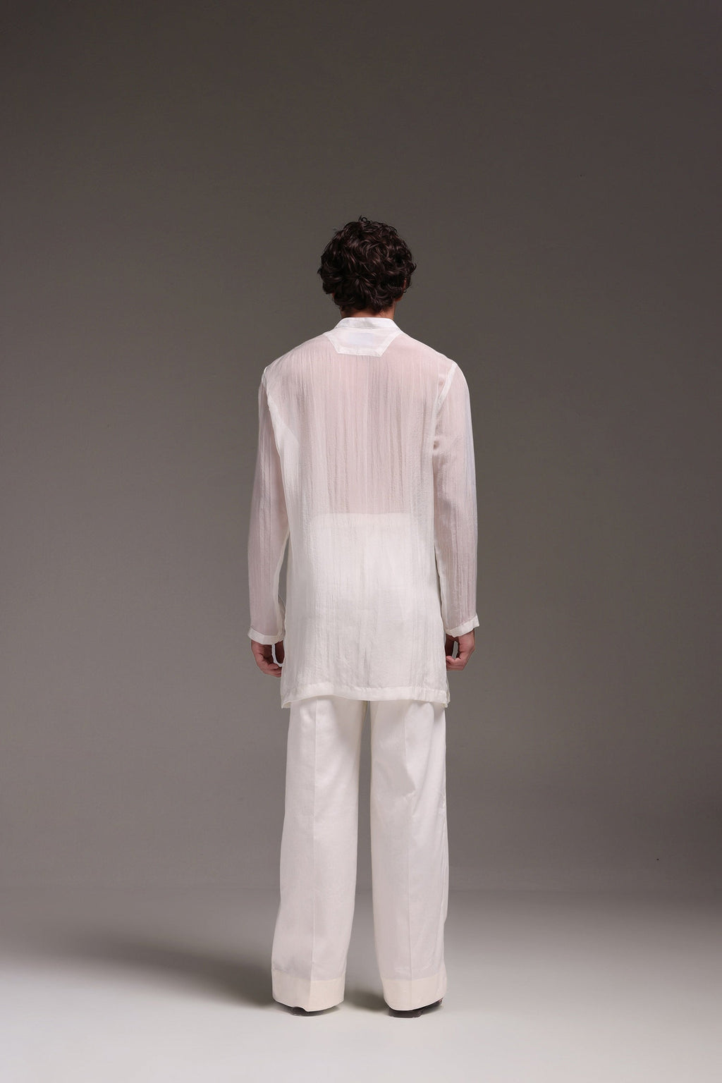Organza Designer Kurta - Ecru White