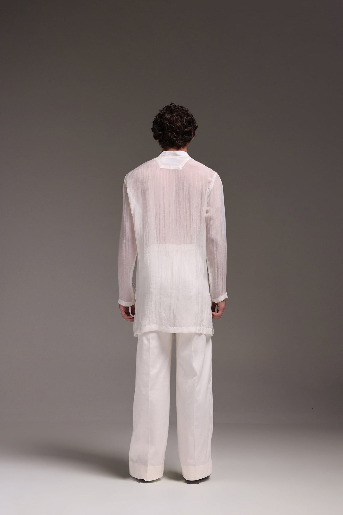Organza Designer Kurta - Ecru White